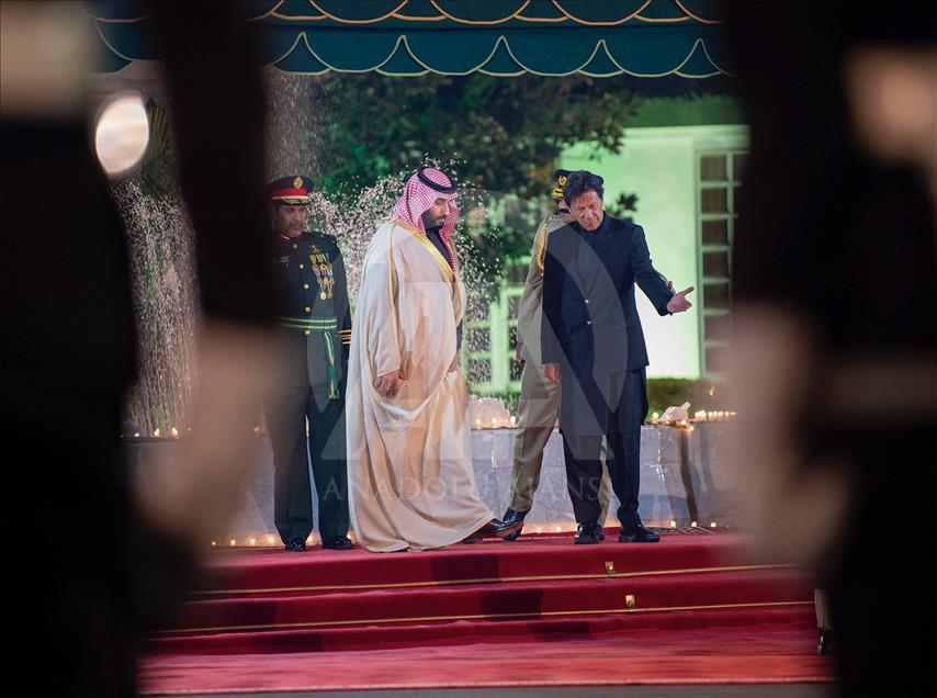 El príncipe heredero de Arabia Saudita, Mohammed bin Salman en Islamabad, Pakistán.