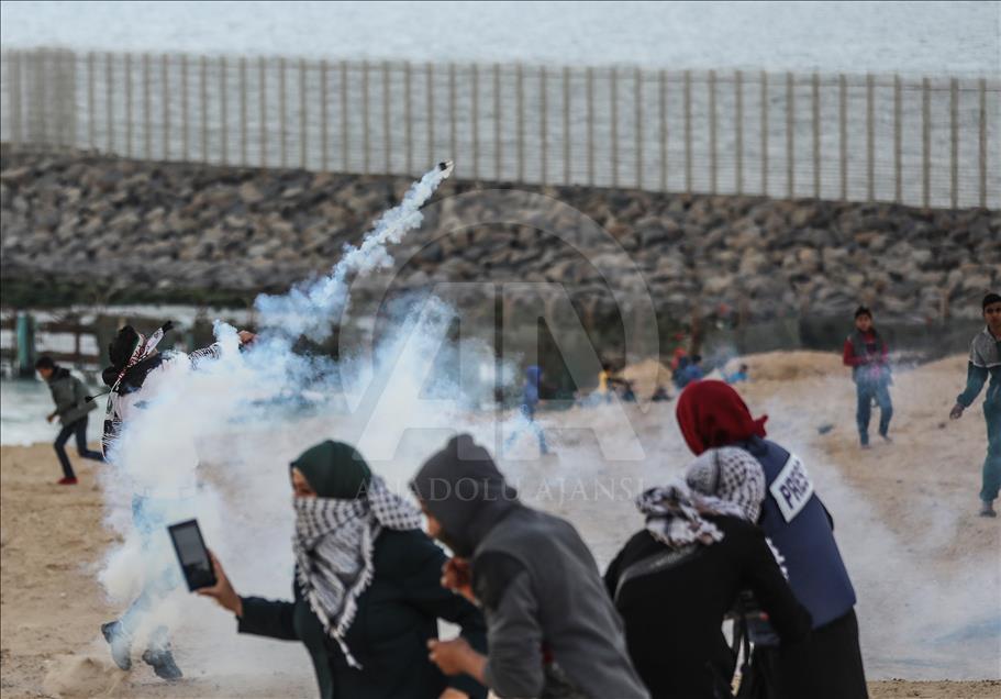حمله نظامیان اسرائیل به معترضان فلسطینی