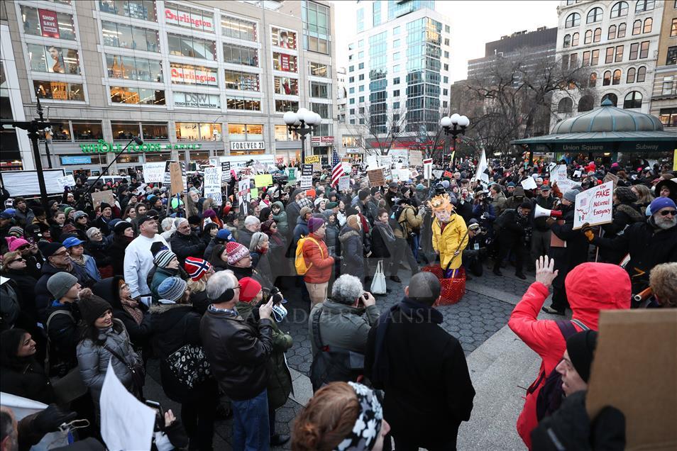 President's Day protest against Trump in New York