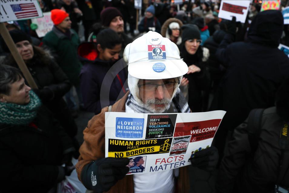President's Day protest against Trump in New York