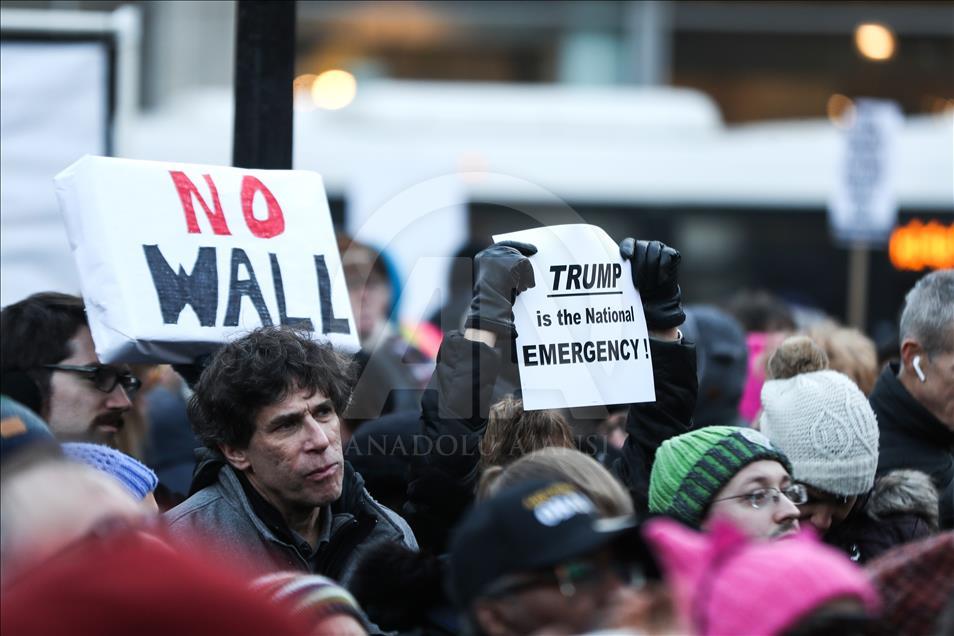 В Нью-Йорке протестуют против решения Трампа по ЧП в США