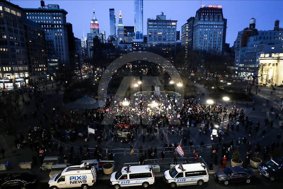 President's Day protest against Trump in New York