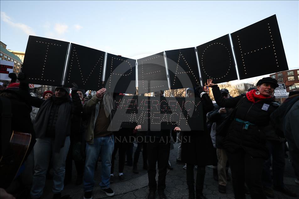 President's Day protest against Trump in New York
