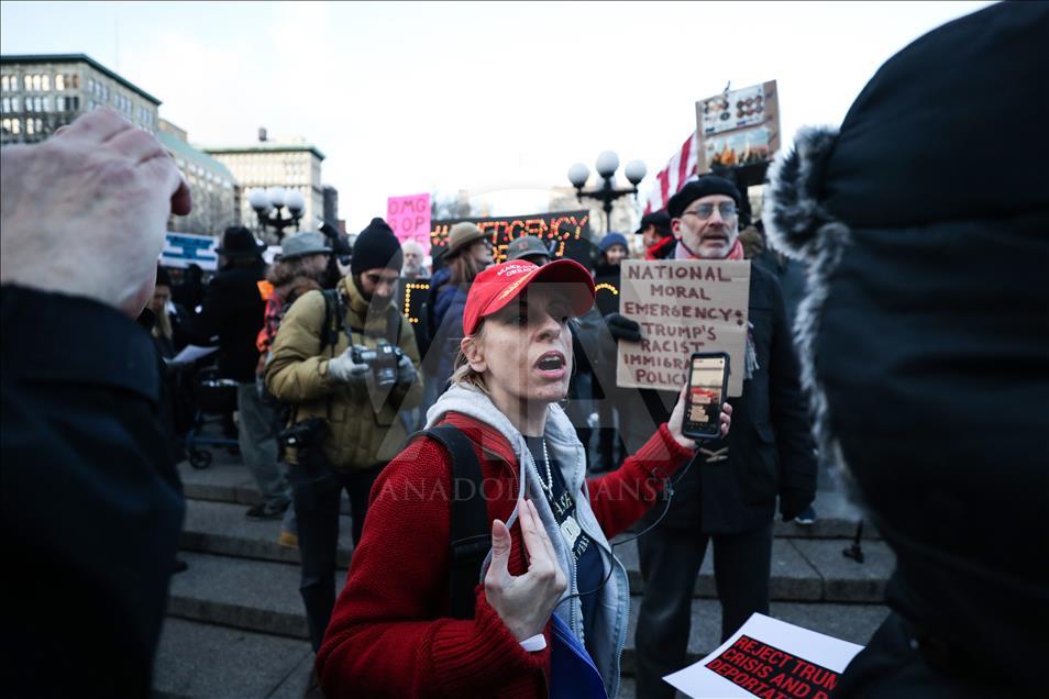 В Нью-Йорке протестуют против решения Трампа по ЧП в США