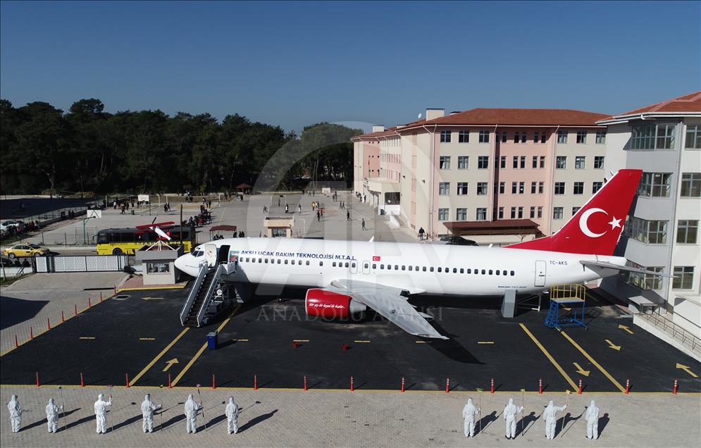 Plane serves as library in Turkey's Antalya