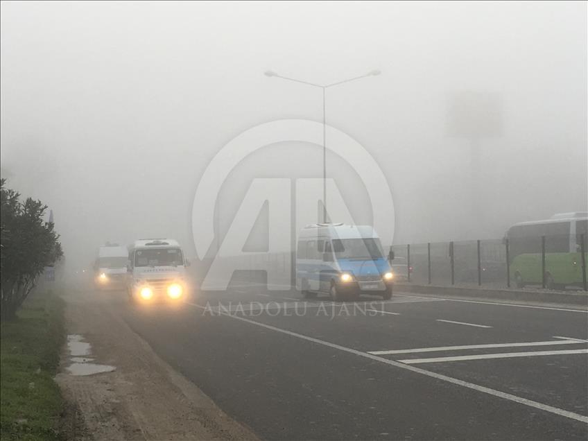 Yalova Bursa karayolunda yoğun sis