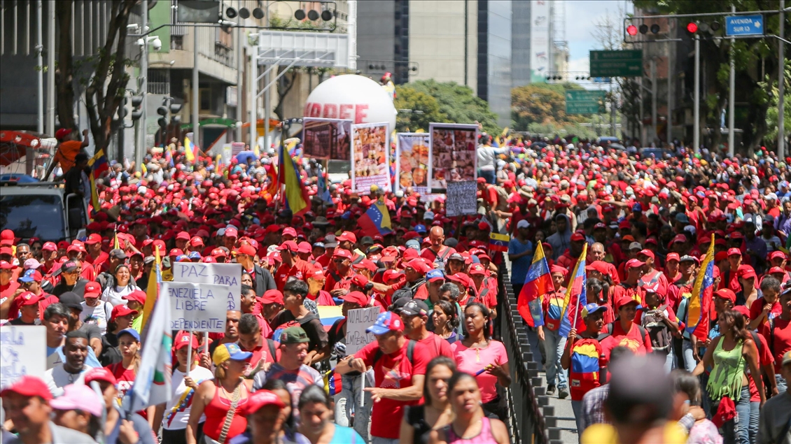 Venezuela Devlet Başkanı Nicolas Maduro'ya destek gösterisi