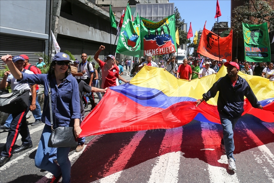 Venezuela Devlet Başkanı Nicolas Maduro'ya destek gösterisi