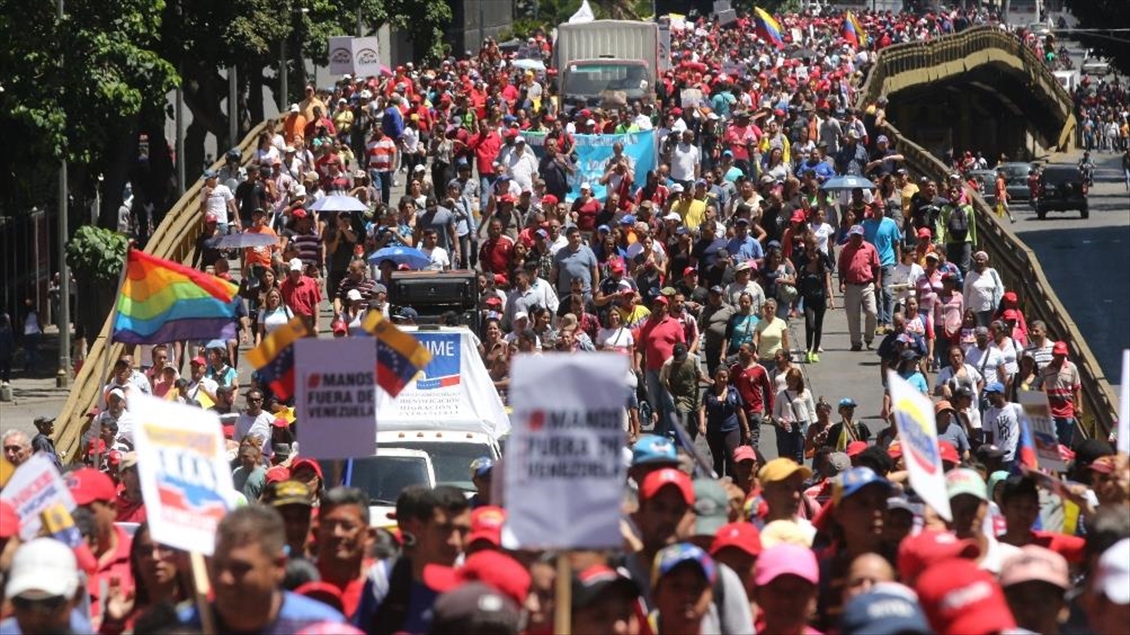 Venezuela Devlet Başkanı Nicolas Maduro'ya destek gösterisi