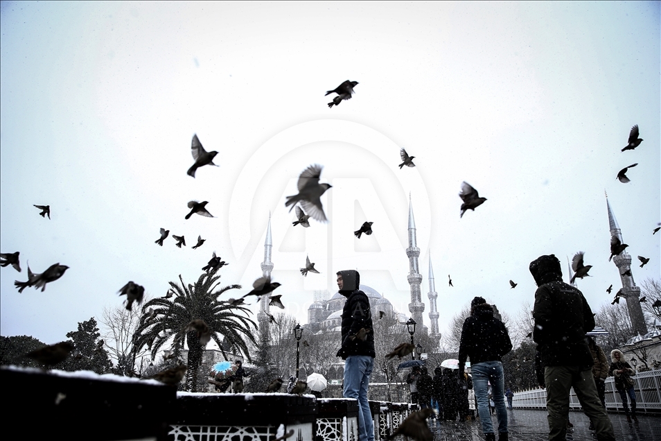 بارینی بهفر له ئیستانبوڵ