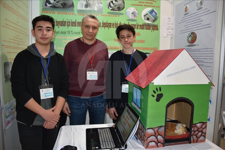 دانش‌آموزان ترک برای سگ‌های خیابانی لانه با سیستم گرمایشی ساختند
