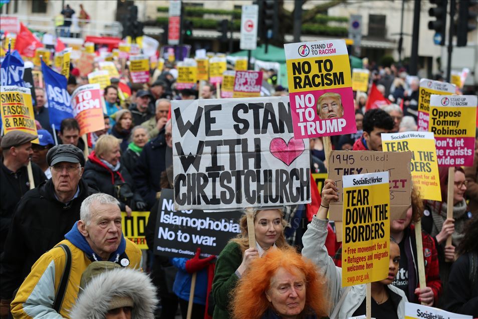 Londra'da Yeni Zelanda'daki terör saldırıları protesto edildi