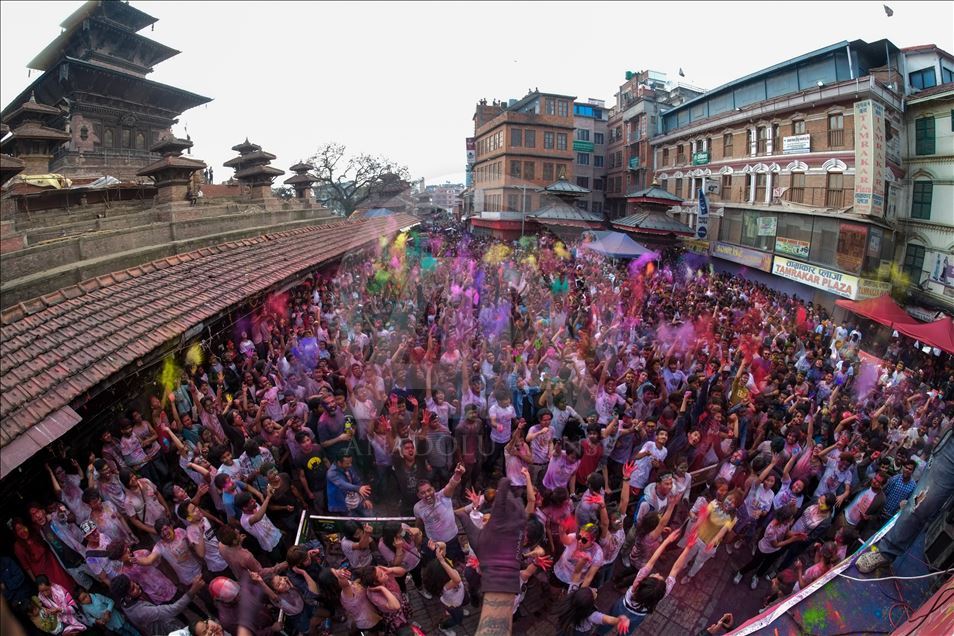 Festival of colours "Holi" in Nepal
