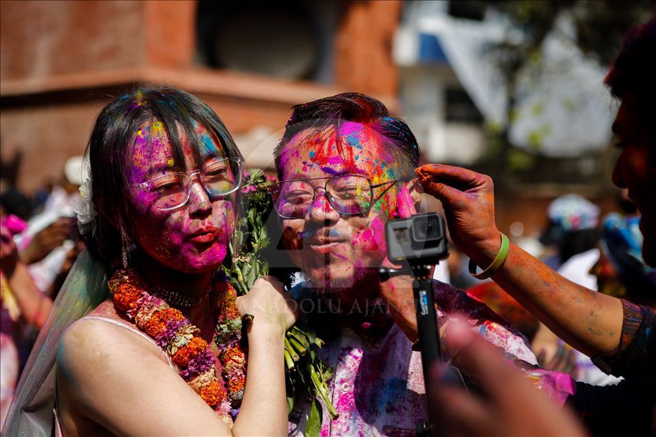 Perayaan Festival Holi di Nepal
