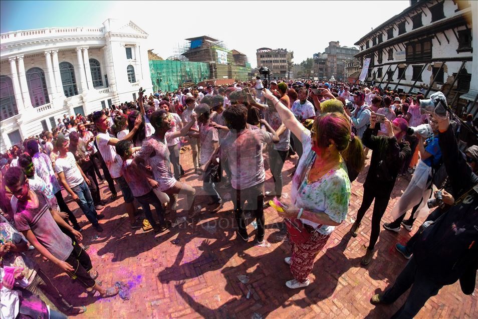 Festival of colours "Holi" in Nepal