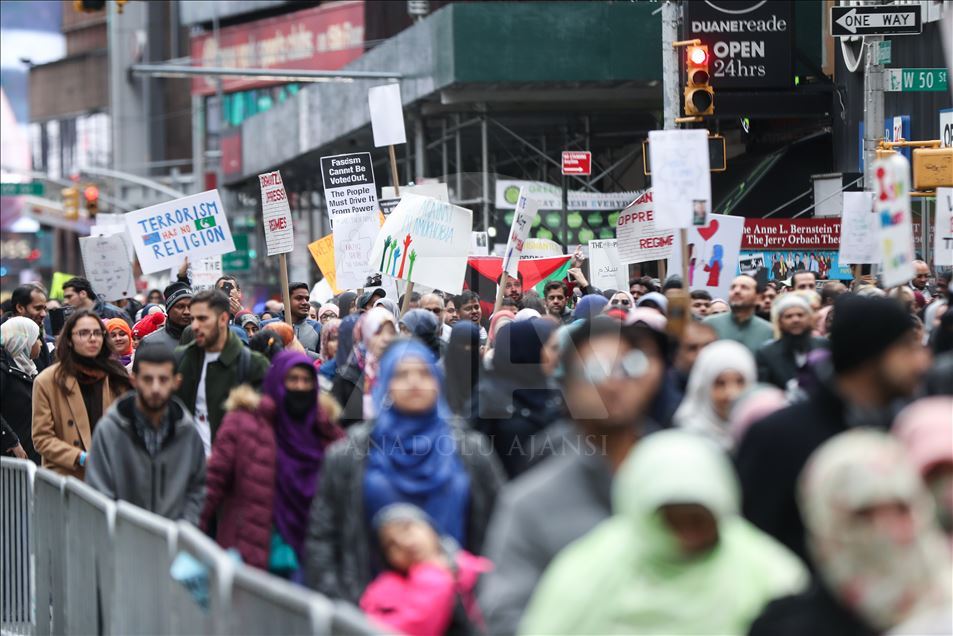 New York'ta İslamofobi'ye karşı ''birlik'' protestosu