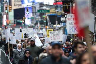 Protesta contra la islamofobia en Nueva York