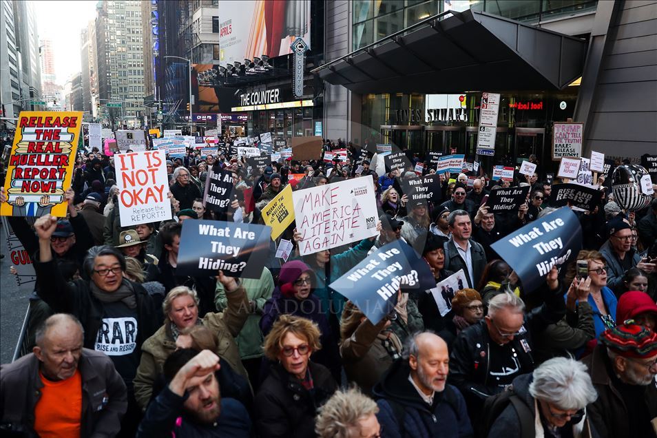 درخواست معترضان در نیویورک برای انتشار گزارش مولر
