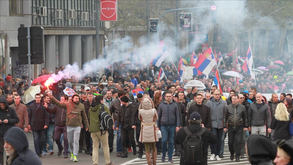 Sırbistan'da muhalefet protestosu