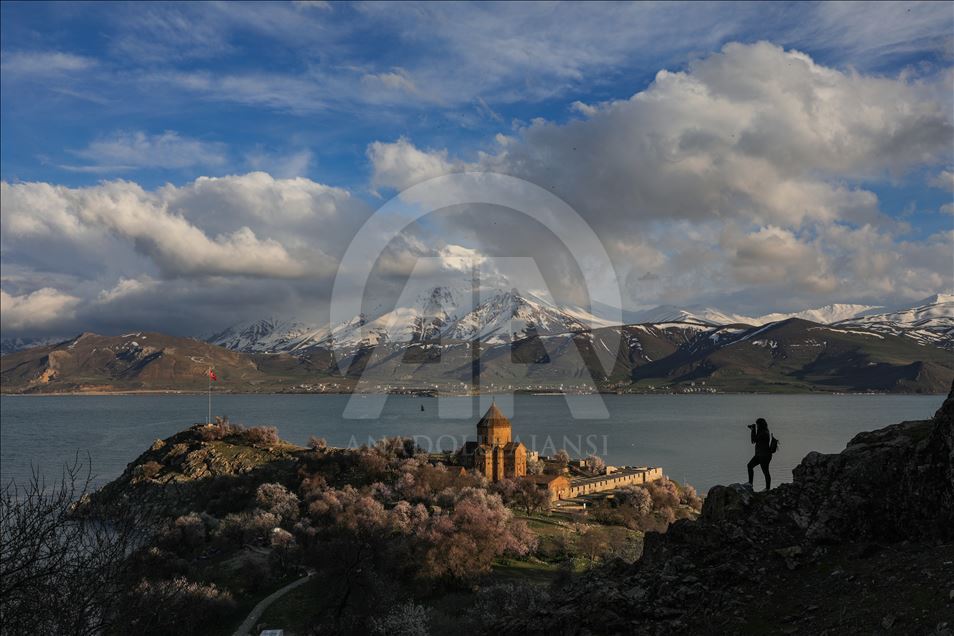 Çiçeklere bürünen Akdamar Adası görsel şölen sunuyor
