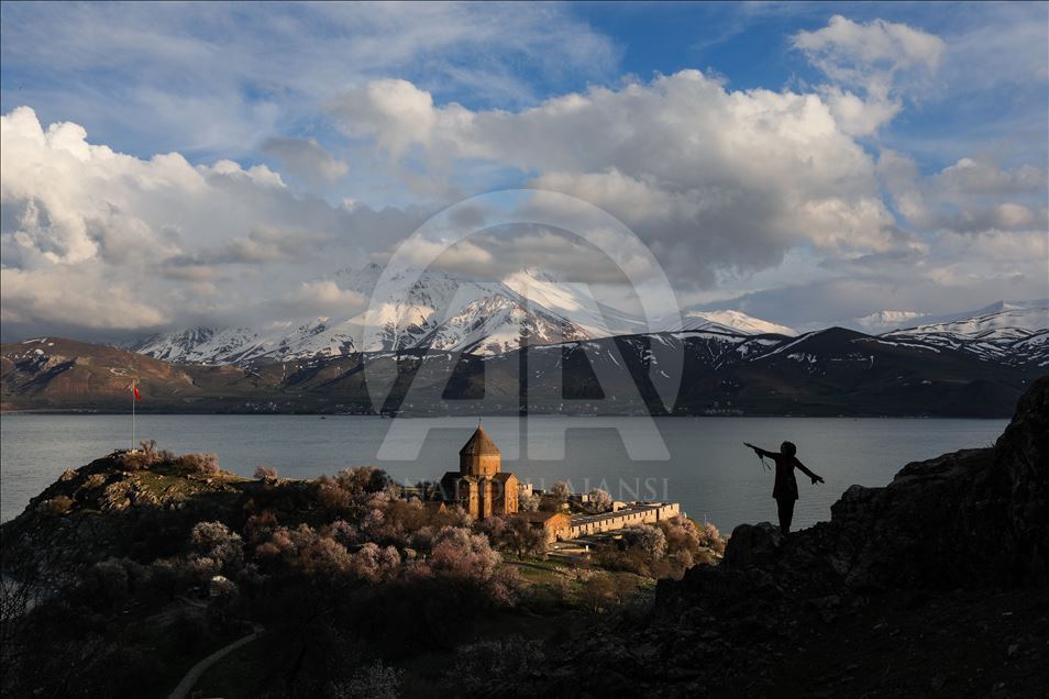 Çiçeklere bürünen Akdamar Adası görsel şölen sunuyor