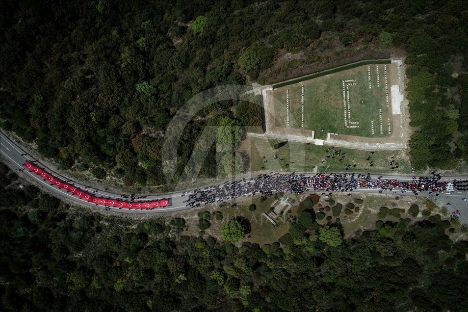 Mevlevis (mualawi) march to the 57th Regiment Cemetery in Gallipoli Peninsula