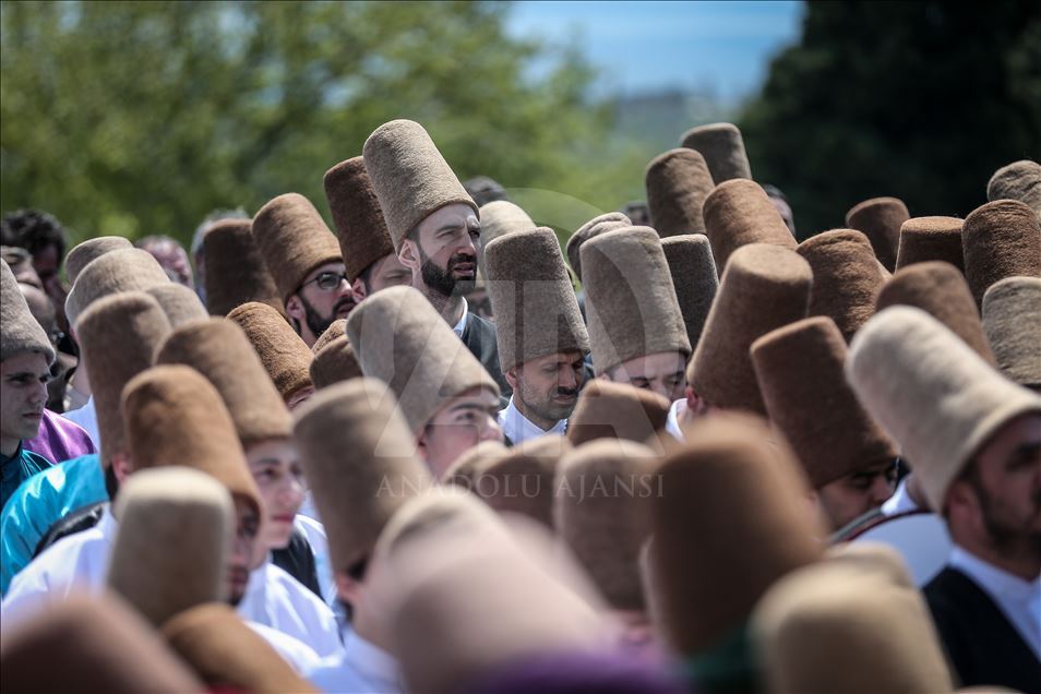 Mevlevis (mualawi) march to the 57th Regiment Cemetery in Gallipoli Peninsula