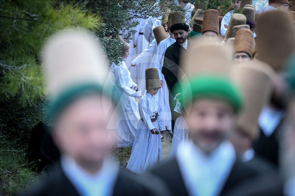 Mevlevis (mualawi) march to the 57th Regiment Cemetery in Gallipoli Peninsula