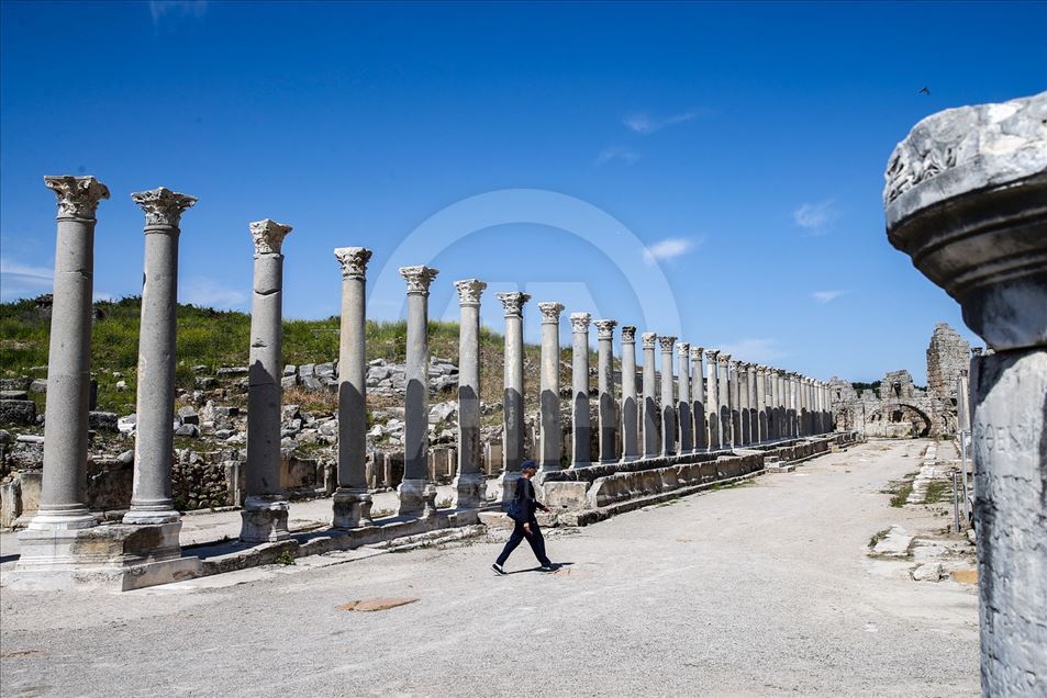 La antigua ciudad de Perge en Antalya