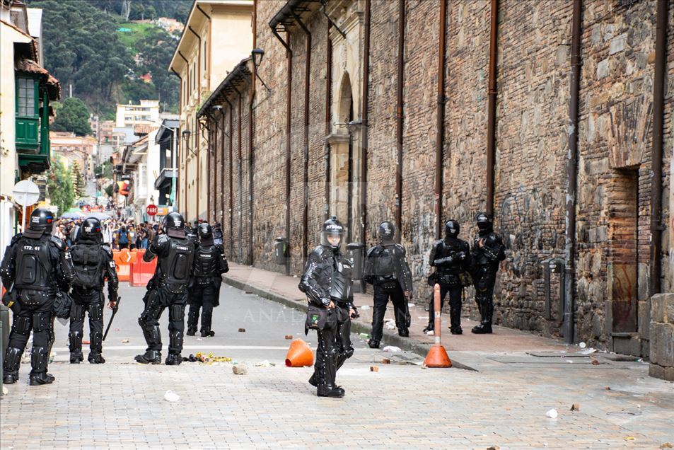 Enfrentamientos durante una huelga nacional en Colombia 