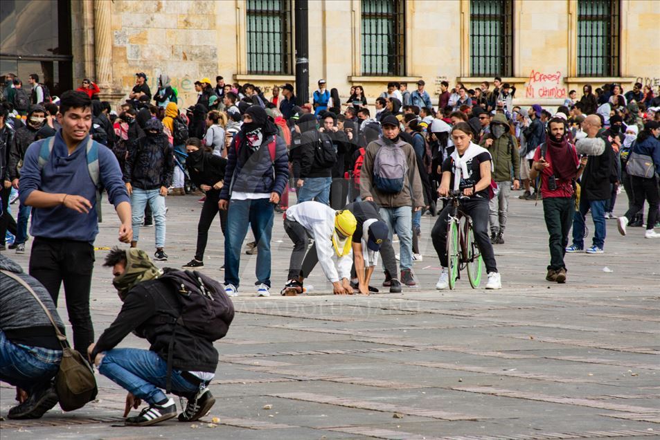 Enfrentamientos durante una huelga nacional en Colombia 