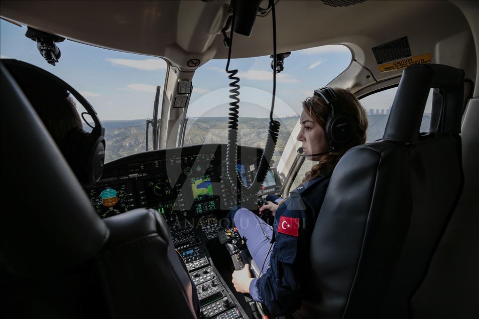 Turkish police's first female helicopter captain