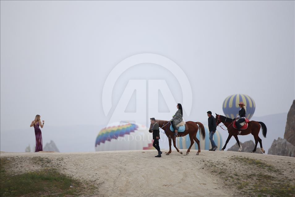 Balonlar, Kapadokya'ya masalsı bir güzellik katıyor