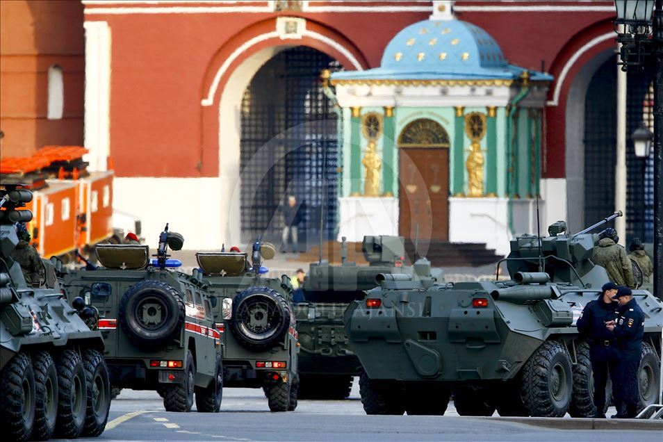Persiapan parade militer Rusia jelang perayaan hari kemenangan