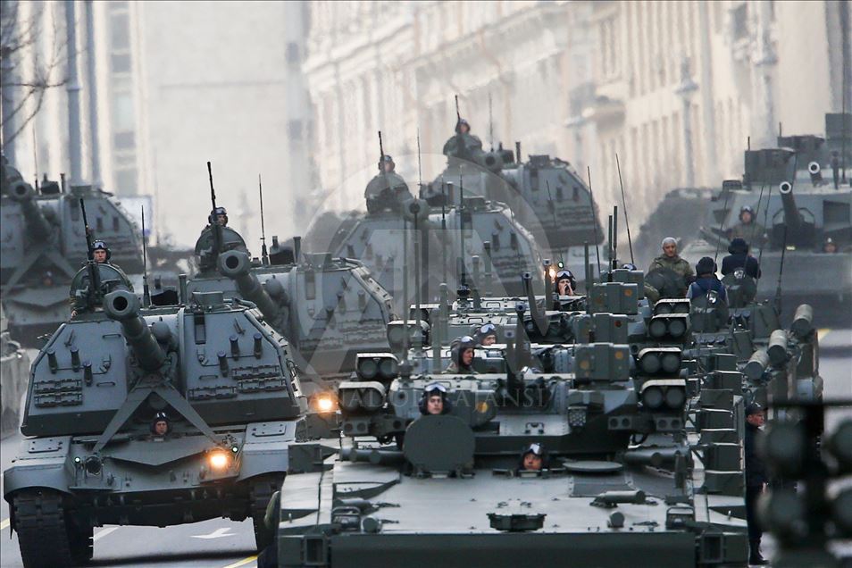 Persiapan parade militer Rusia jelang perayaan hari kemenangan