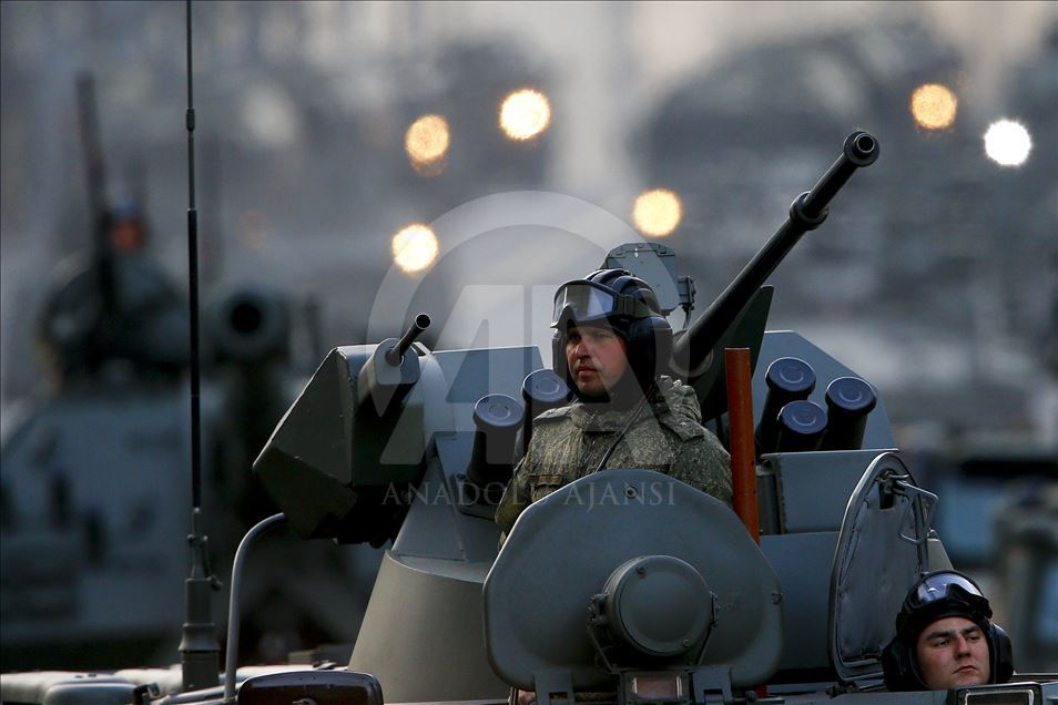 Persiapan parade militer Rusia jelang perayaan hari kemenangan