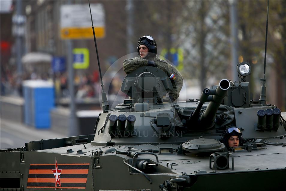 Persiapan parade militer Rusia jelang perayaan hari kemenangan
