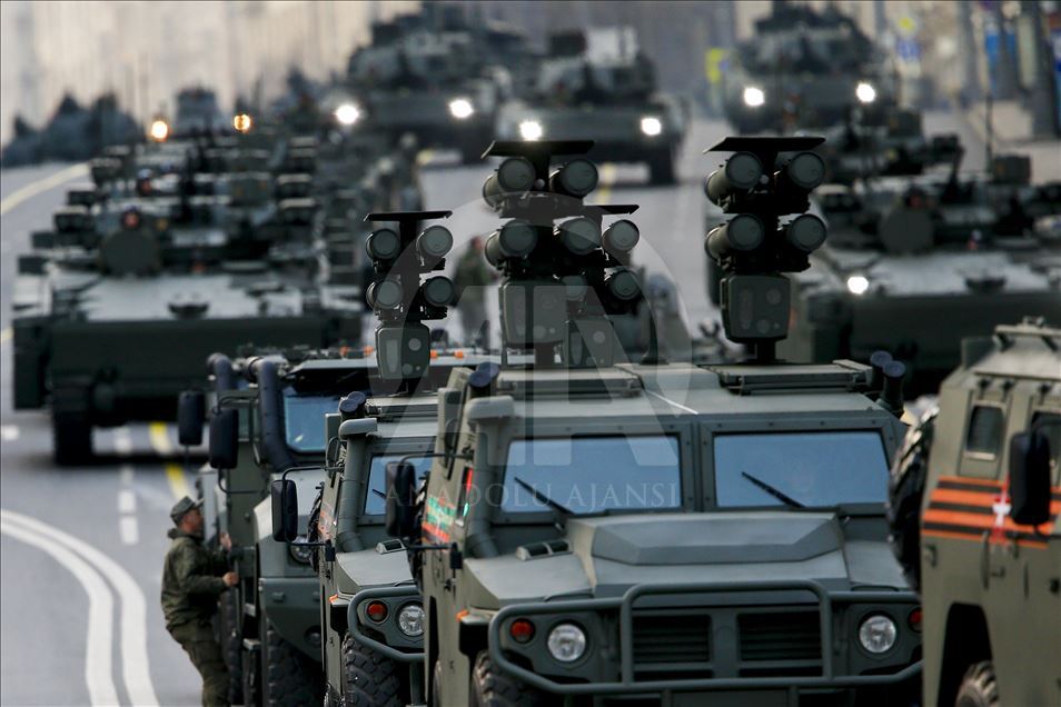 Persiapan parade militer Rusia jelang perayaan hari kemenangan