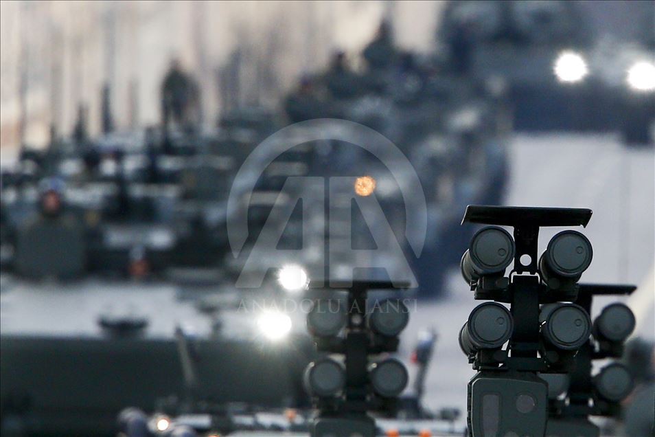Persiapan parade militer Rusia jelang perayaan hari kemenangan