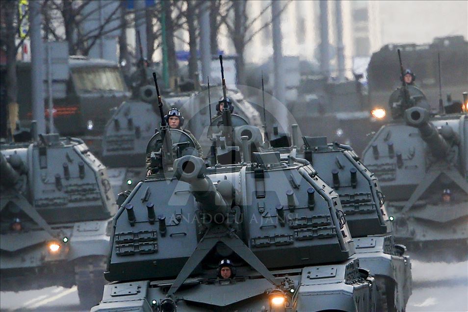 Persiapan parade militer Rusia jelang perayaan hari kemenangan