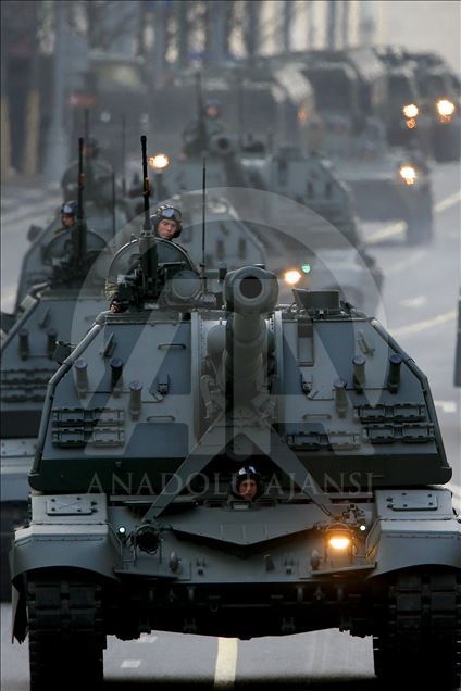 Persiapan parade militer Rusia jelang perayaan hari kemenangan