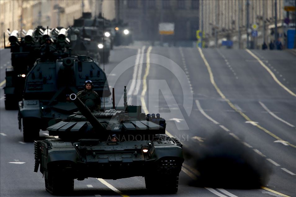 Persiapan parade militer Rusia jelang perayaan hari kemenangan