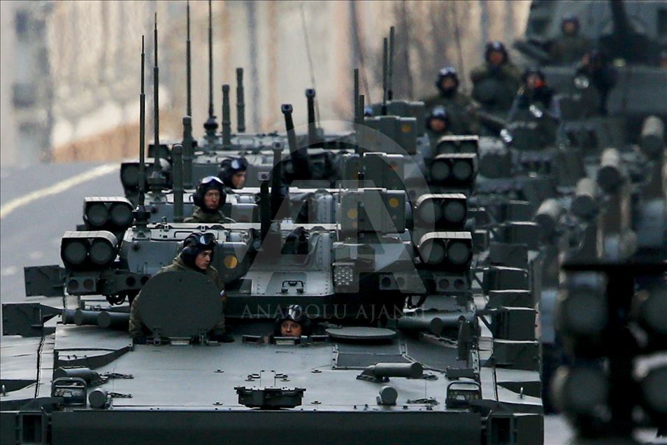 Persiapan parade militer Rusia jelang perayaan hari kemenangan