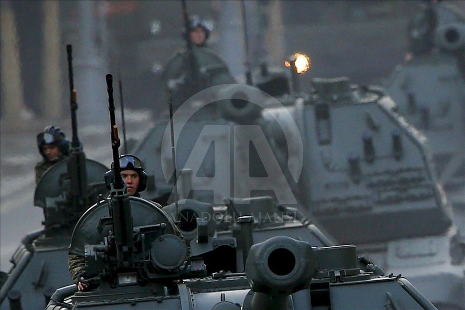 Persiapan parade militer Rusia jelang perayaan hari kemenangan