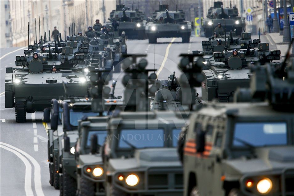 Persiapan parade militer Rusia jelang perayaan hari kemenangan