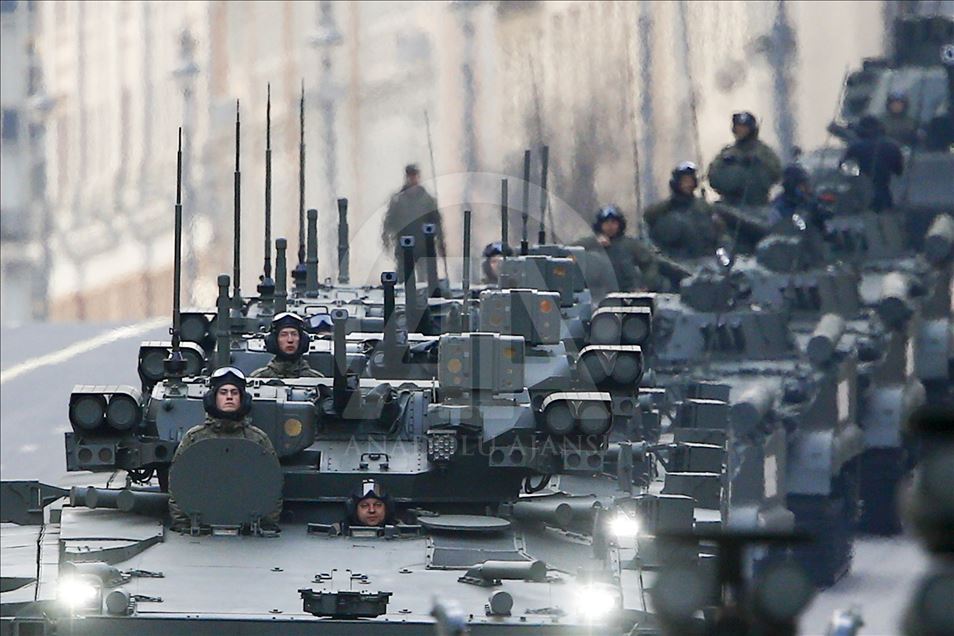 Persiapan parade militer Rusia jelang perayaan hari kemenangan