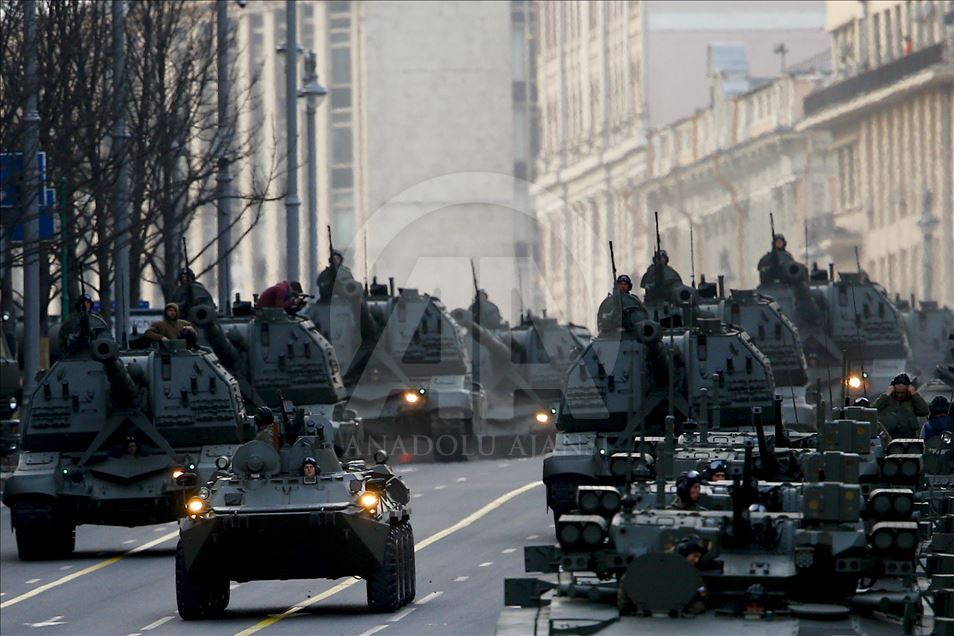 Persiapan parade militer Rusia jelang perayaan hari kemenangan