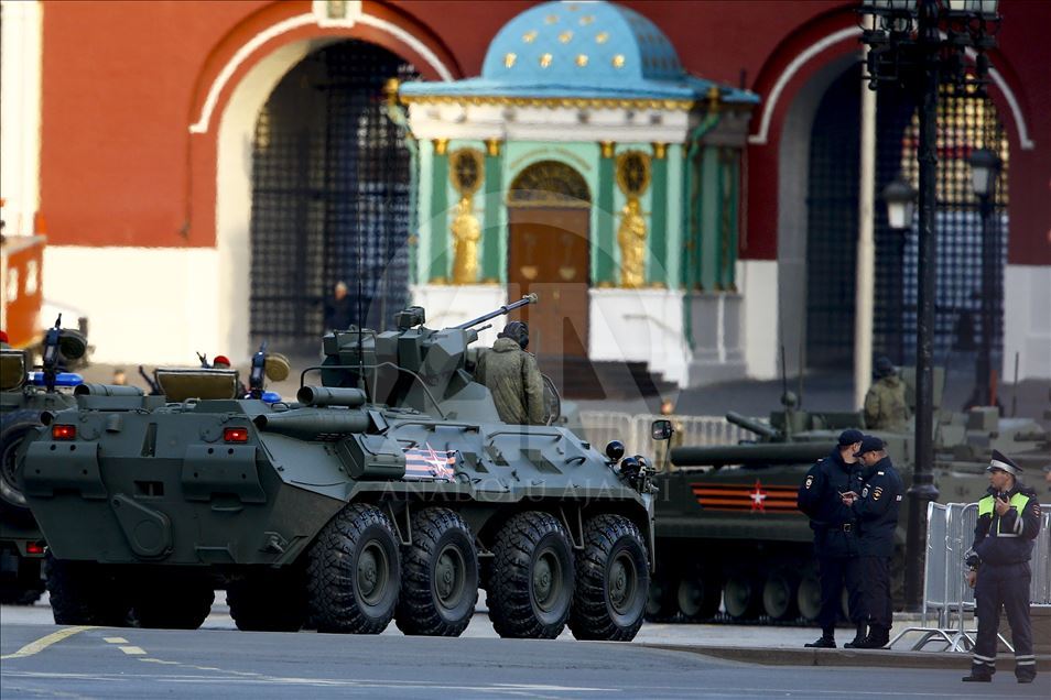 Persiapan parade militer Rusia jelang perayaan hari kemenangan
