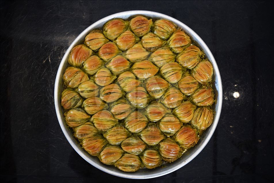 Turkish dessert 'Baklava' in Gaziantep