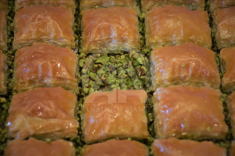 Turkish dessert 'Baklava' in Gaziantep